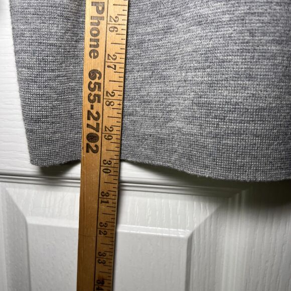 J Crew Womens Marino Wool Tunic Sweater V-Neck Small Hidden Pockets Heather Gray - Picture 6 of 9